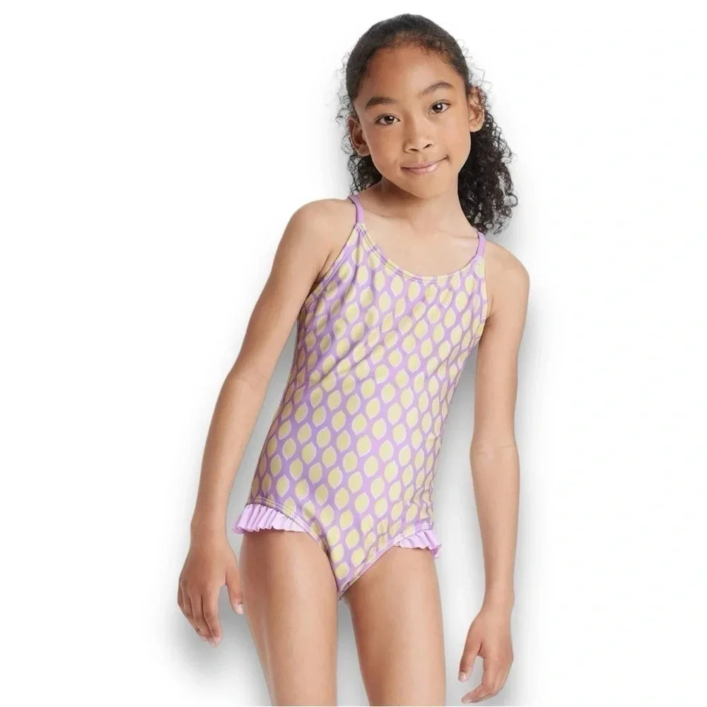 Cat & Jack | Girls Lemon Print One Piece ((M)/7-8 yrs) 🍋